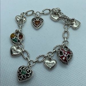 Brighton Go Red Heart Awareness Charm Bracelet